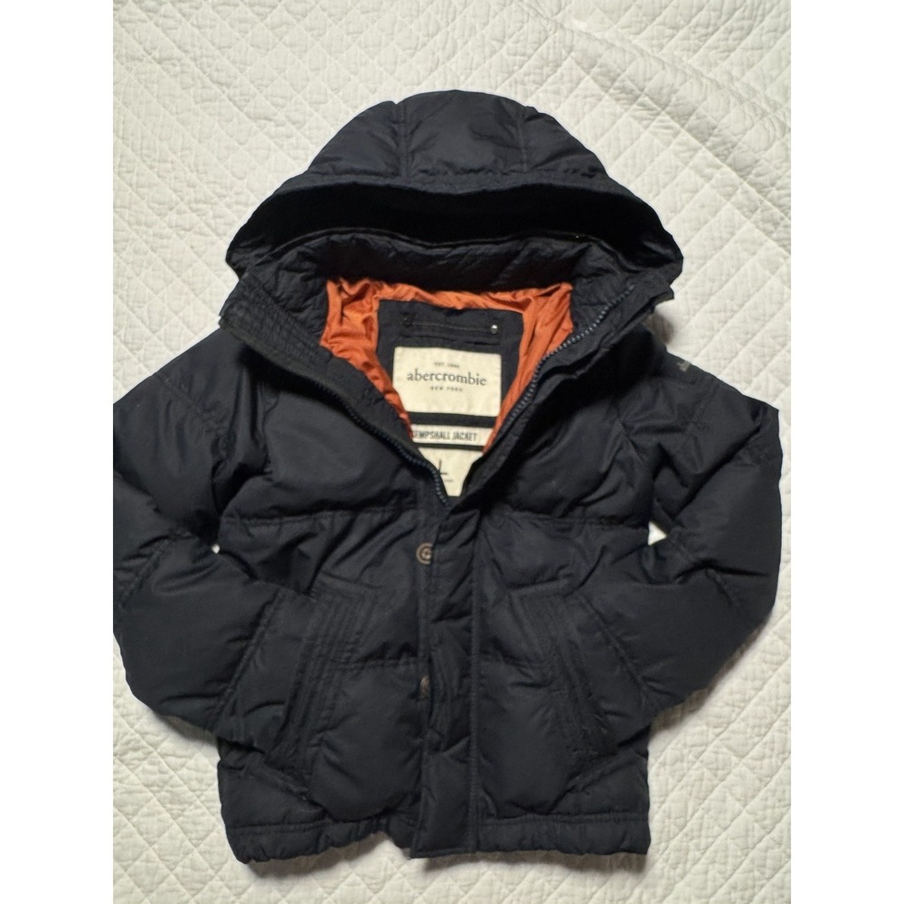 ABERCROMBIE AND FITCH KIDS KEMPSHALL HOODED DOWN JACKET BOYS SIZE LARGE RARE